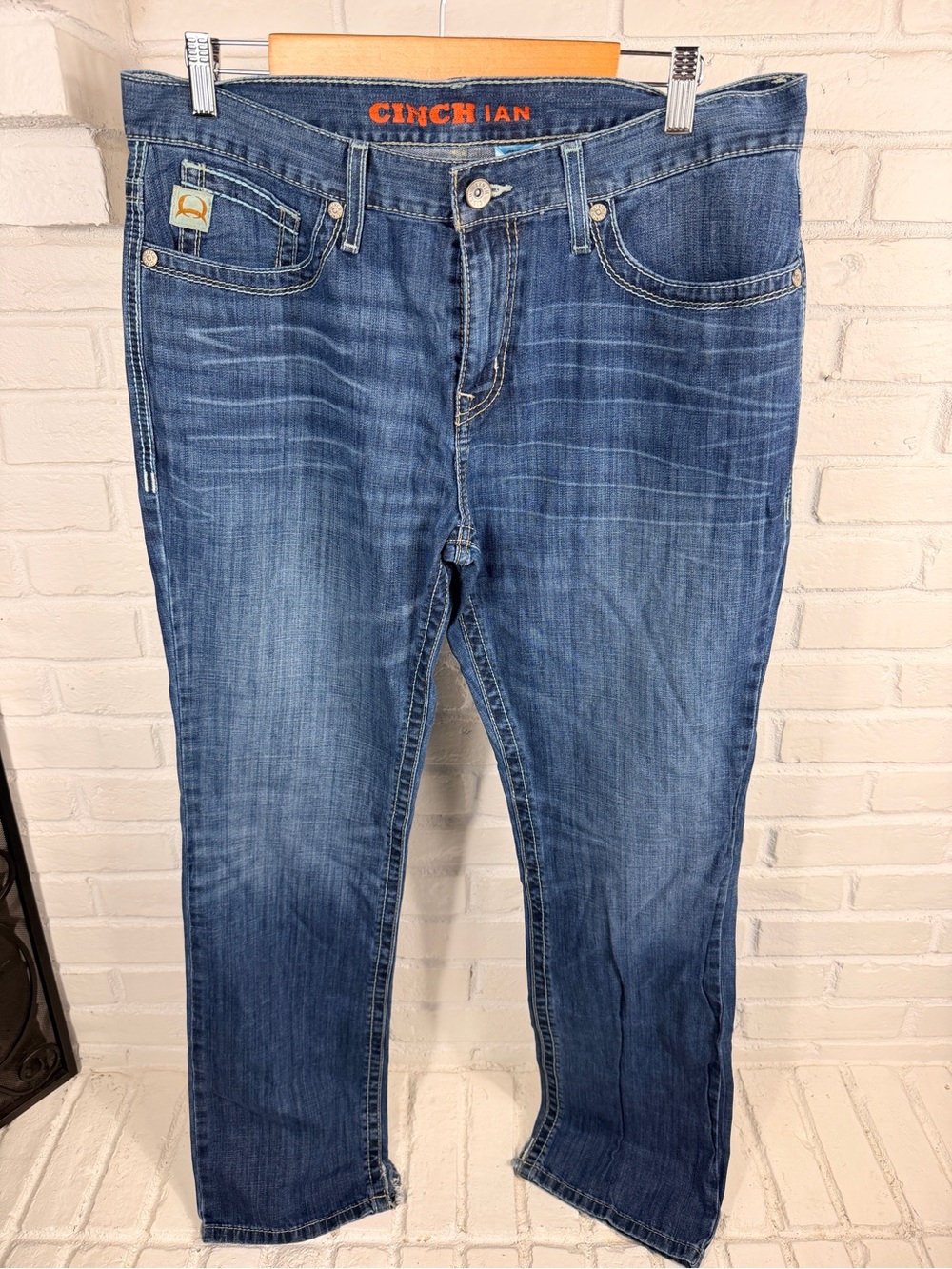 Cinch Ian 34x34 Medium Wash Western Jeans Stretch Cowboy Straight Denim